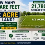 how many square feet in 1/2 acre of land