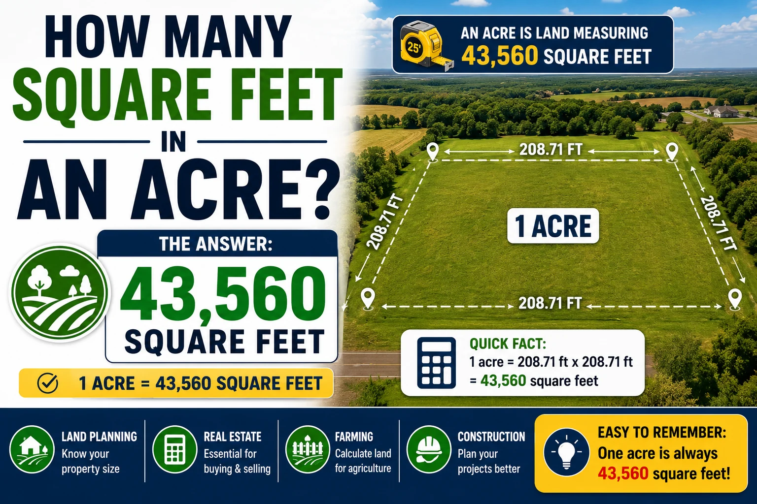how many square feet in an.acre