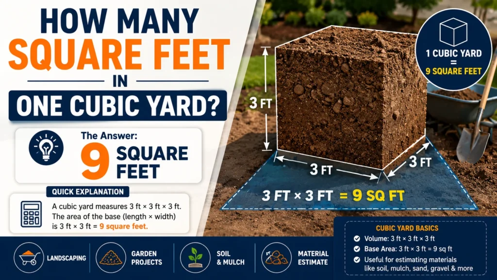 how many square feet in one cubic yard