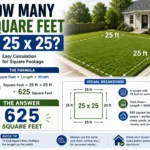how many square feet is 25 x 25