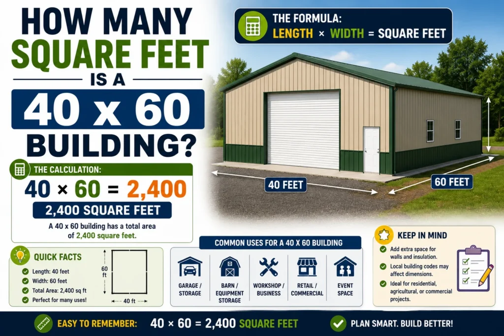 How Many Square Feet Is a 40×60 Building?