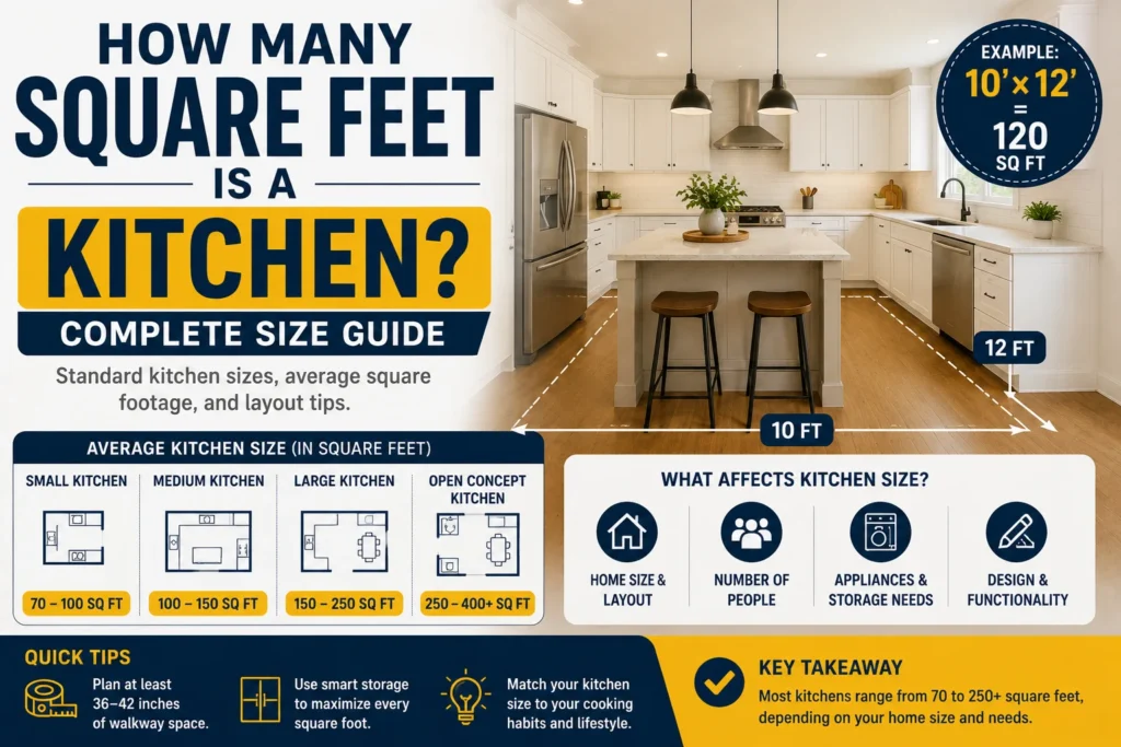 how many square feet is a kitchen