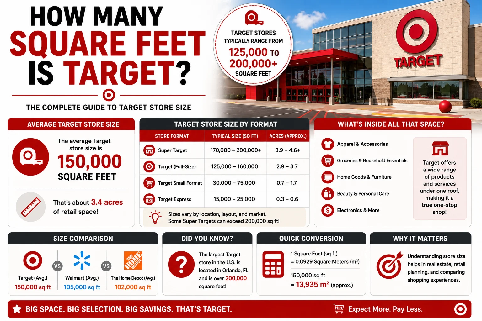 how many square feet is target