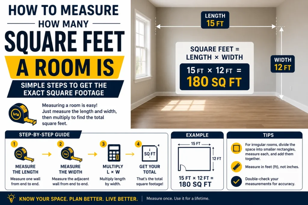 how to measure how many square feet a room is