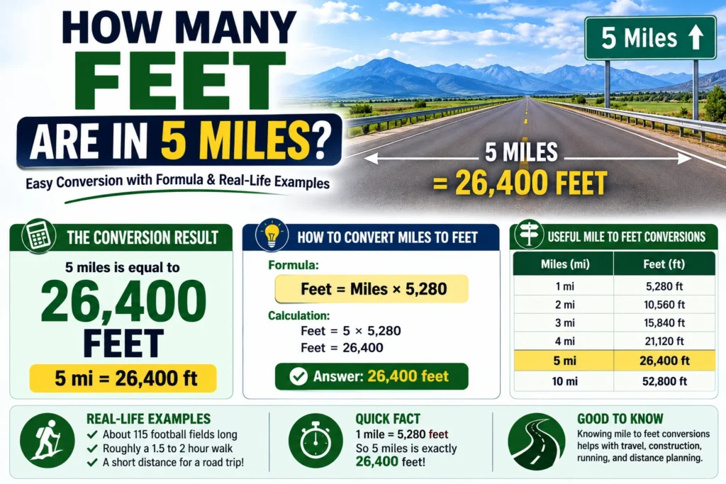 ow many feet are in 5 mi