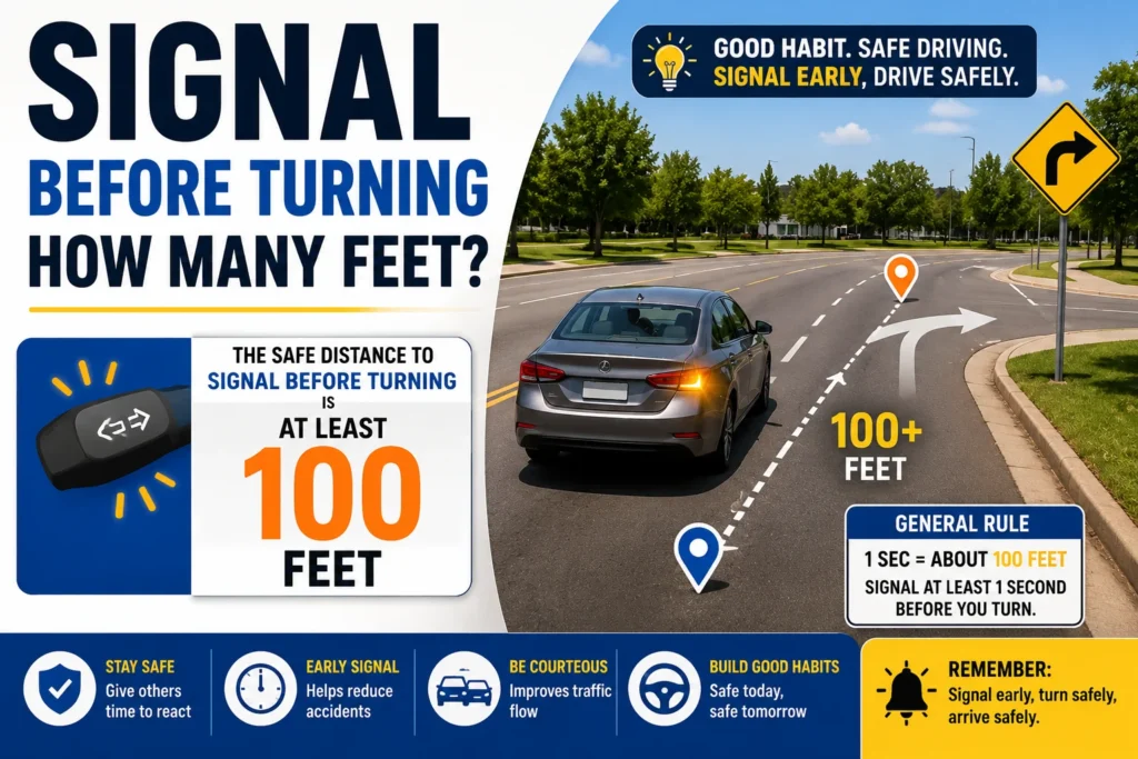 signal before turning how many feet