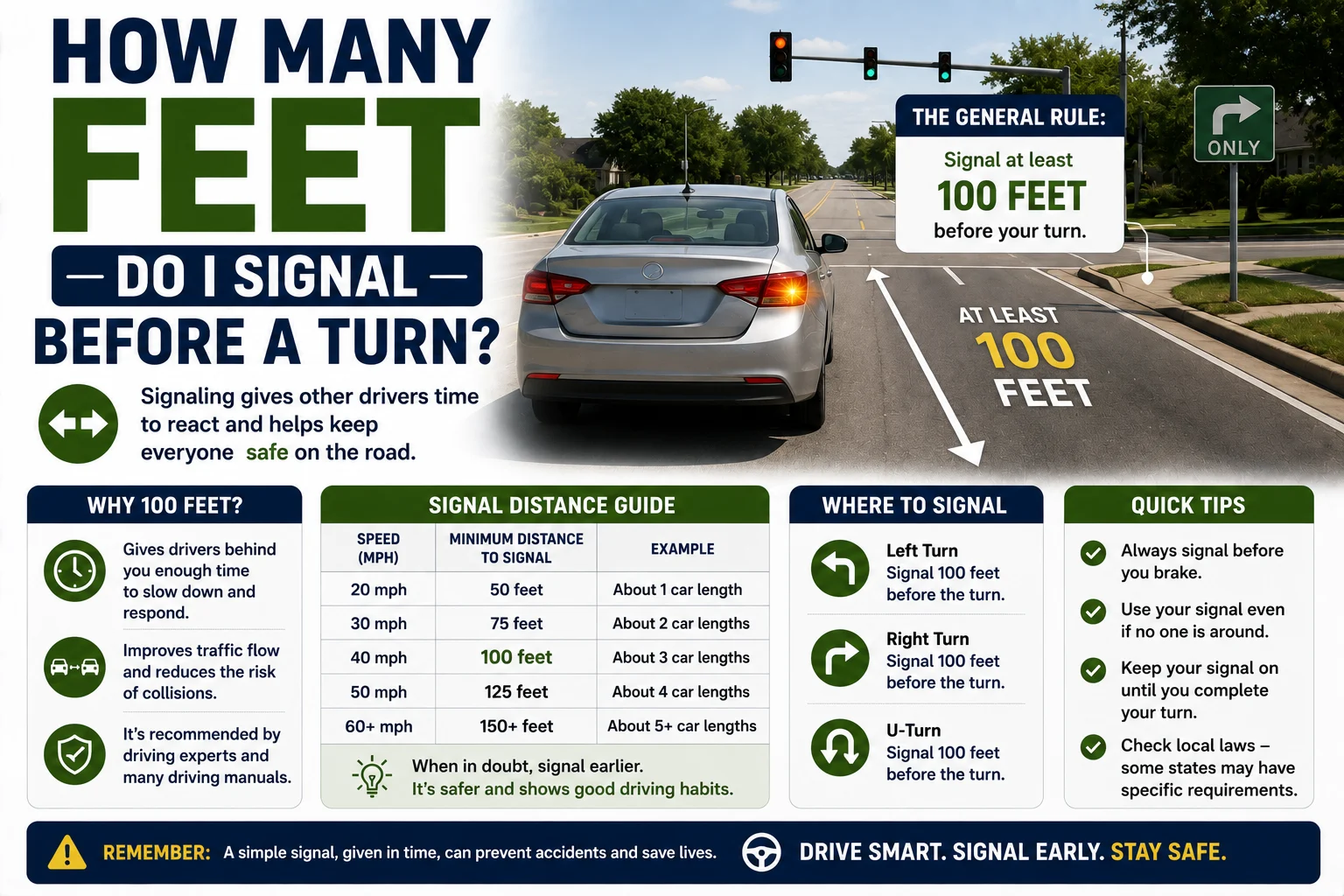 How Many Feet Do I Signal Before a Turn