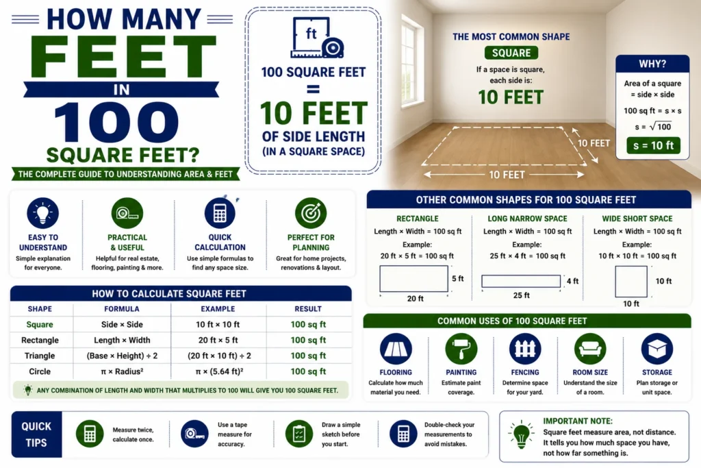 How Many Feet in 100 Square Feet
