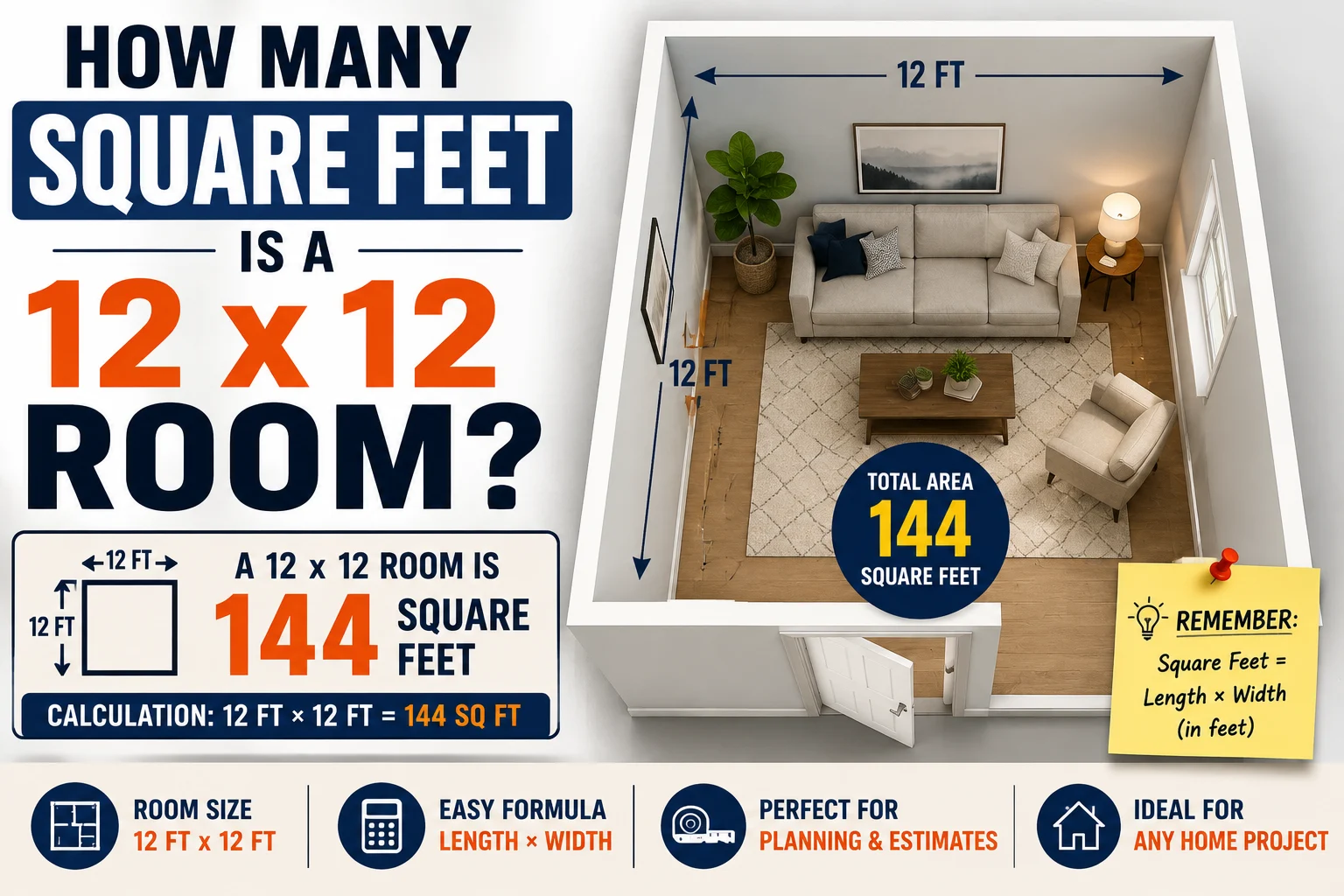 How Many Square Feet Is a 12 x 12 Room