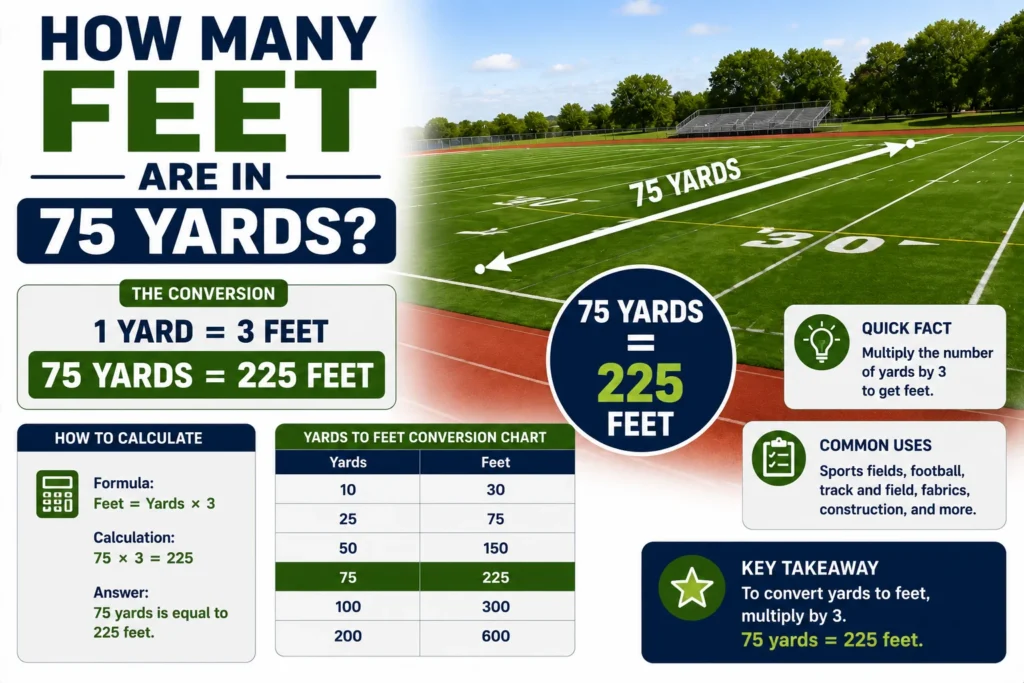 how many feet are in 75 yards