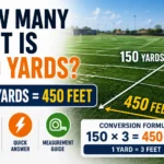 how many feet is 150 yards