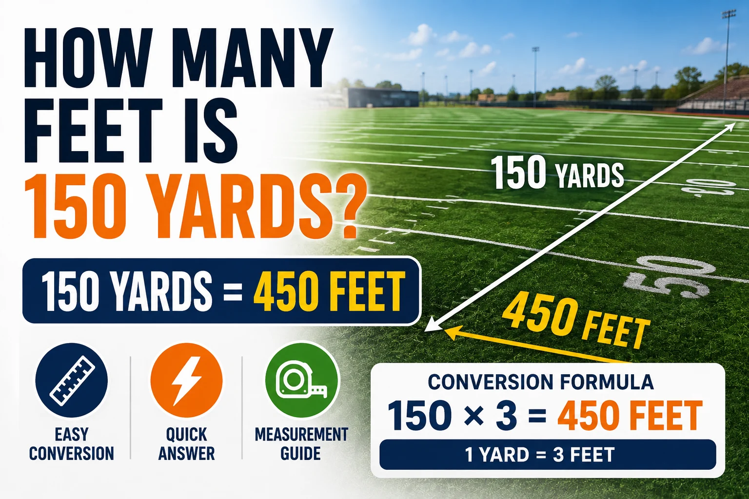 how many feet is 150 yards
