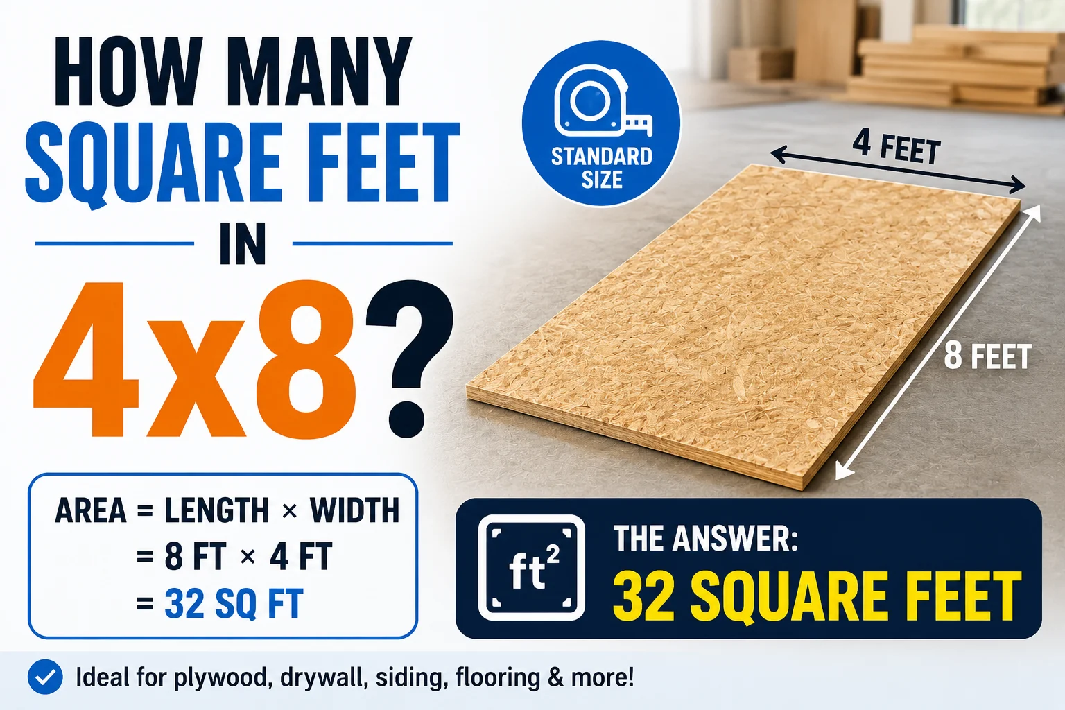 how many square feet in 4x8